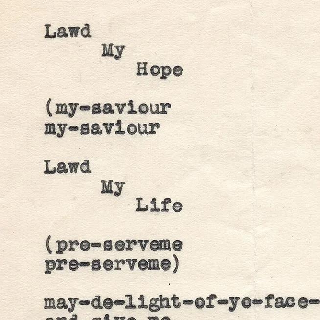 E.E. Cummings poem: Lawd my Hope